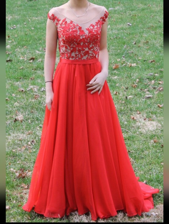 Sherri Hill Dresses & Skirts - Sherri Hill Prom Dress Size 2 Red Ball Gown With Mini Train